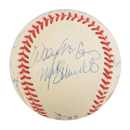 Lot #701 Baseball: 500 Home Run Club: Beautiful 500 Home Run Club baseball, highlighted by Mantle, Williams, and Aaron - Image 4