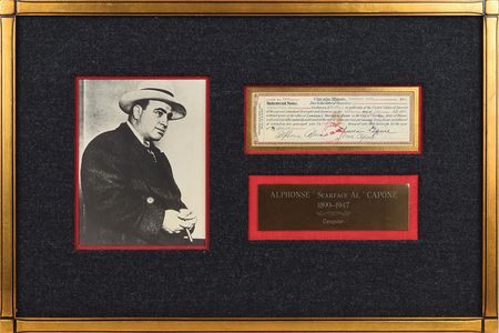Lot #122 Al Capone: Twice-signed Alphonse Capone