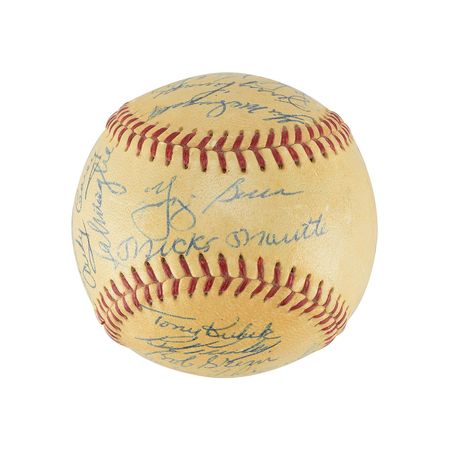 Lot #720 NY Yankees: 1958 Signed Baseball - Image 1
