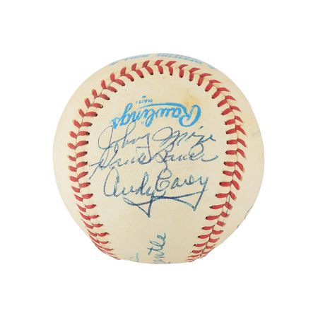 Lot #713 Mickey Mantle and Billy Martin Signed Baseball - Image 2