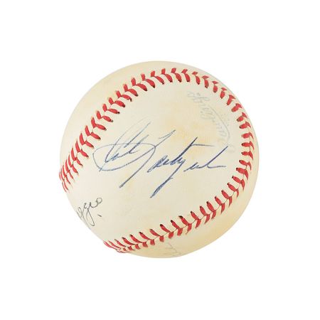 Lot #707 DiMaggio, Mantle, and Yastrzemski Baseball - Image 2