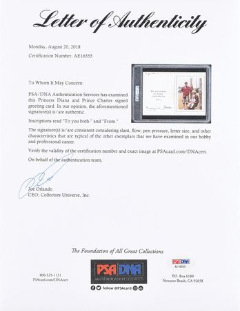 Lot #112 Princess Diana and Prince Charles Card - Image 3