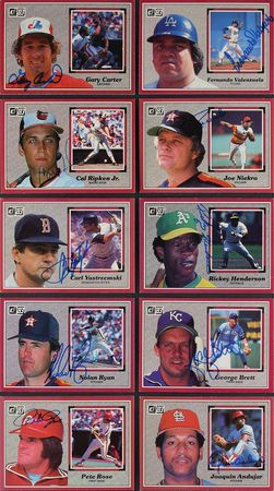 Lot #695 1983-87 Donruss Action All-Stars Autographed Partial and Near Sets (128 Cards) Signed Baseball Card Collection - Image 1