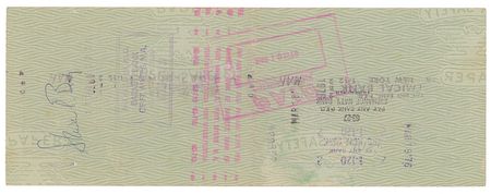 Lot #755 Steve Busby and Marvin Miller Signed Check - Image 2