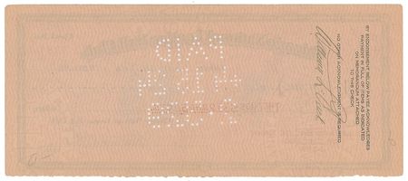 Lot #871 William Veeck, Sr Signed Check - Image 2
