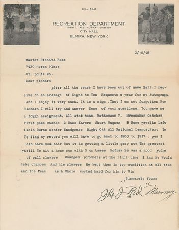 Lot #698 Baseball Letters Signed Letters - Image 3