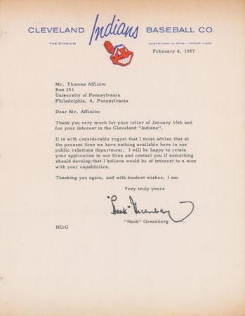 Lot #699 Baseball Letters Signed Letters - Image 1