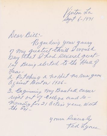 Lot #699 Baseball Letters Signed Letters - Image 5