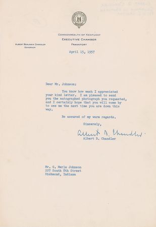 Lot #743 Baseball Executive Letters Signed Letters - Image 1