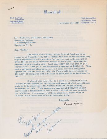 Lot #743 Baseball Executive Letters Signed Letters - Image 2