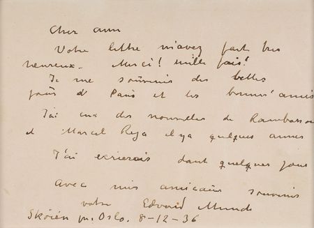 Lot #287 Edvard Munch: The painter of ?The Scream? mentions the psychiatrist who wrote ?Art of Madmen? - Image 2