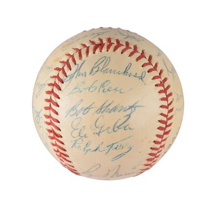 Lot #721 NY Yankees: 1960 Signed Baseball - Image 1