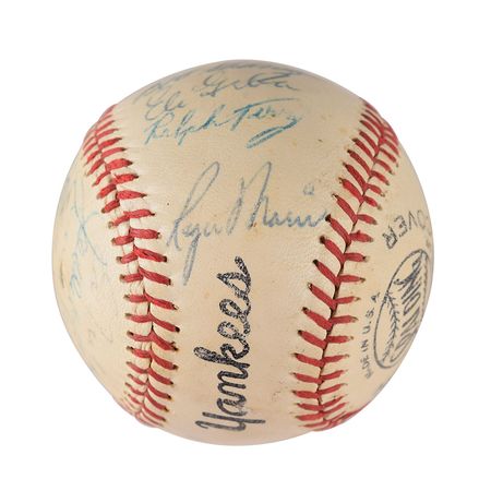 Lot #721 NY Yankees: 1960 Signed Baseball - Image 2