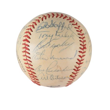 Lot #721 NY Yankees: 1960 Signed Baseball - Image 3