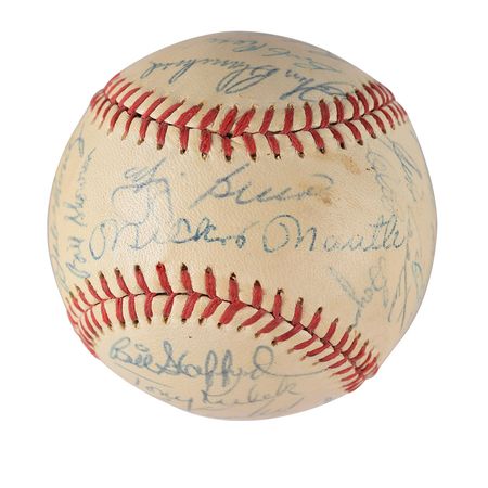 Lot #721 NY Yankees: 1960 Signed Baseball - Image 5