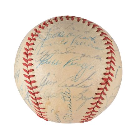 Lot #721 NY Yankees: 1960 Signed Baseball - Image 6