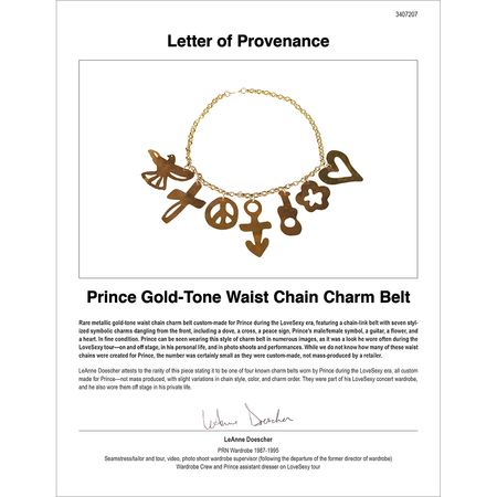 Lot #419 Prince Gold-Tone Waist Chain Charm Belt Gold-Tone Belt - Image 3