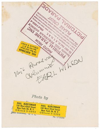 Lot #569 Marilyn Monroe and Earl Wilson Photograph - Image 2