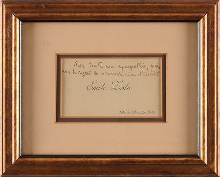 Lot #366 Emile Zola Signature and Calling Card - Image 1