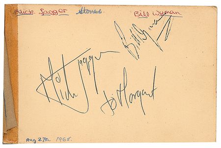 Lot #389 1960s Rock: Over 250 autographs of 1960s rock heroes, including The Who, Rolling Stones, Cream, and The Kinks - Image 9