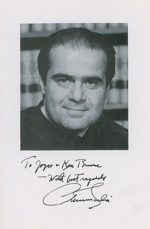 Lot #175 Antonin Scalia Signed Photograph and Typed Letter Signed - Image 1