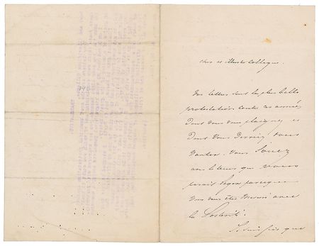 Lot #354 Alphonse de Lamartine Handwritten Letter Signed - Image 1