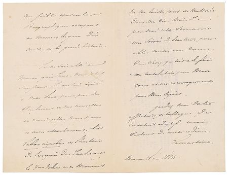 Lot #354 Alphonse de Lamartine Handwritten Letter Signed - Image 2