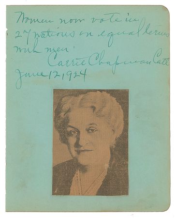 Lot #130 Carrie Chapman Catt: 