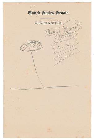 Lot #28 John F. Kennedy: Scarce doodles from