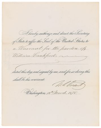 Lot #10 U. S. Grant Signed Document