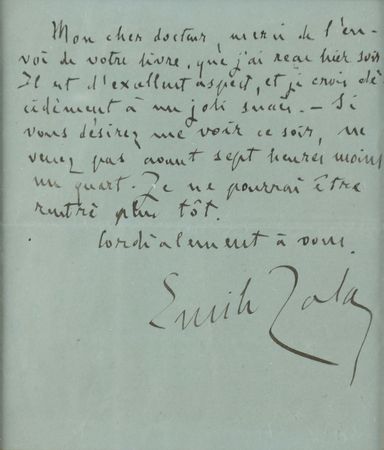Lot #367 Emile Zola Handwritten Letter Signed - Image 2