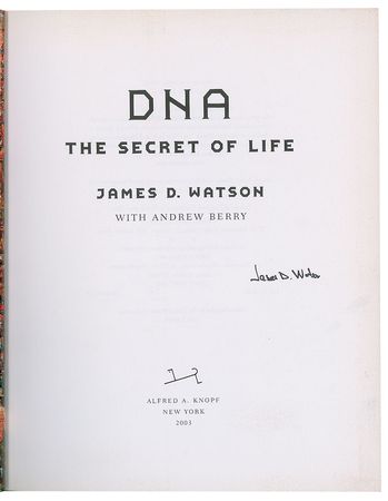 Lot #139 DNA: James D. Watson Book - Image 1