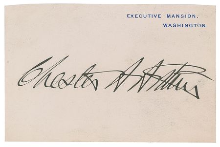 Lot #14 Chester A. Arthur White House Card