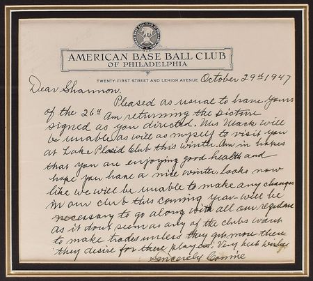 Lot #811 Connie Mack: 