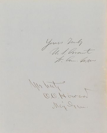 Lot #12 U. S. Grant and O. O. Howard Signatures