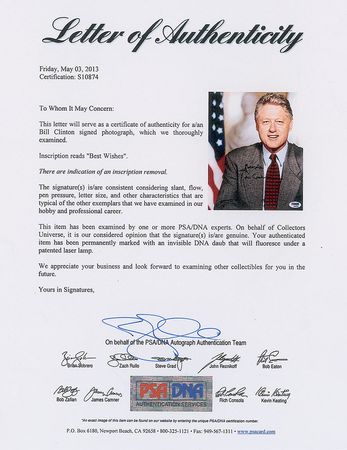 Lot #39 Bill Clinton Signed Photograph - Image 2