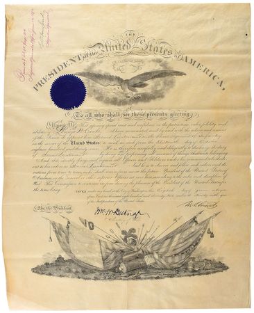 Lot #32 Presidential Appointments: Lorenzo W. Cooke: Military commissions from six American presidents for a Civil War veteran and career soldier - Image 1