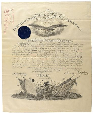 Lot #32 Presidential Appointments: Lorenzo W. Cooke: Military commissions from six American presidents for a Civil War veteran and career soldier - Image 3