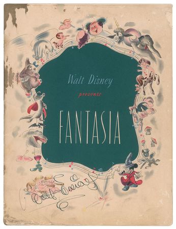 Lot #299 Walt Disney: Sought-after Fantasia program signed by Walt Disney - Image 1