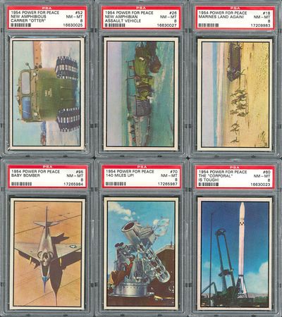 Lot #677 1954 Bowman Power for Peace HIGH GRADE PSA Lot (15) Bowman Cards - Image 1