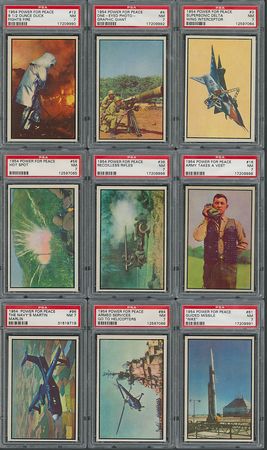 Lot #677 1954 Bowman Power for Peace HIGH GRADE PSA Lot (15) Bowman Cards - Image 2