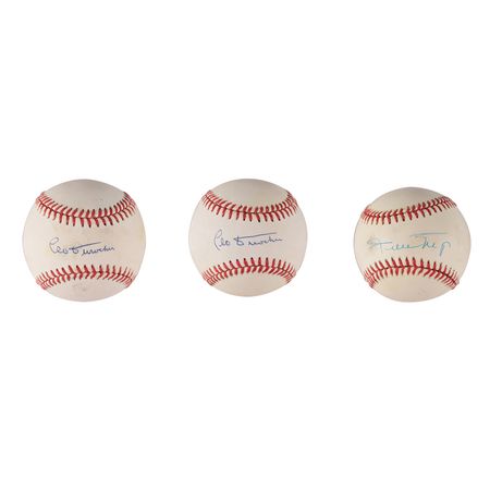 Lot #822 Willie Mays and Leo Durocher Signed Baseballs - Image 2