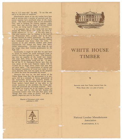 Lot #31 1927 Piece of the White House: White House relic roof timber removed in 1927 - Image 2