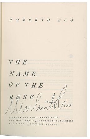 Lot #349 Umberto Eco Book - Image 1