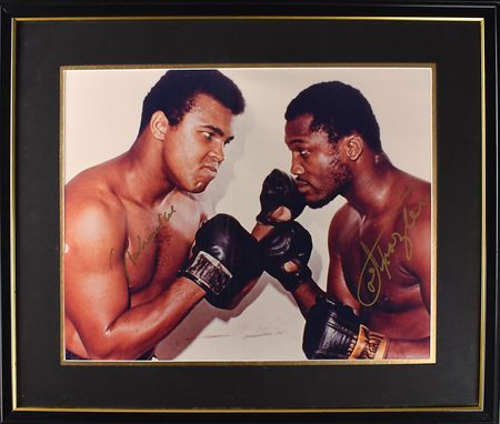 Lot #736 Muhammad Ali and Joe Frazier Signed Photograph - Image 1