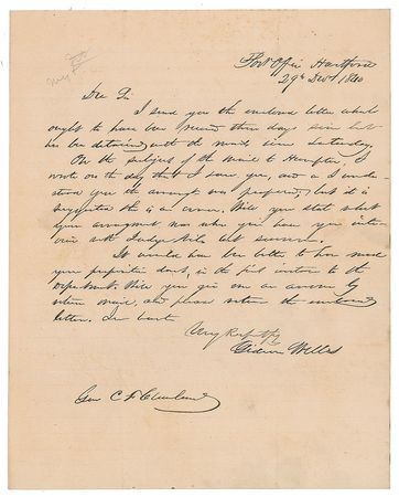 Lot #186 Gideon Welles Handwritten Letter Signed - Image 1