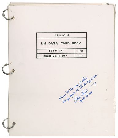 Lot #5243 Dave Scott’s Lunar Surface-Used LM Data