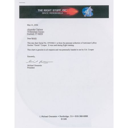 Lot #5048 Gordon Cooper's Gemini 5 Training-Used Star Chart - Image 5