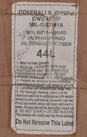 Lot #5373  Space Shuttle Escape Crew Team Member Coverall Suit - Image 8