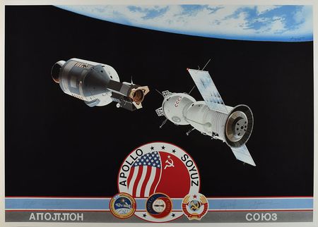 Lot #5340  Apollo-Soyuz Signed Print - Image 1